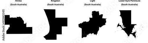 Kimba, Kingston, Light, Lower Eyre Peninsula outline maps