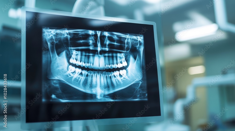 Dental X-Ray Image of Human Teeth and Jaw Structure Dental X-Ray Image of Human Teeth and Jaw Structure