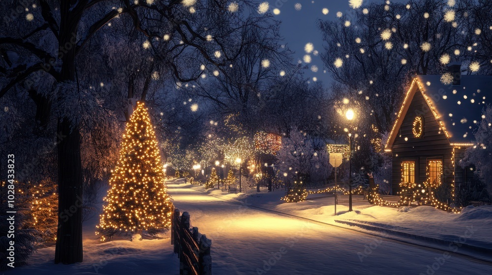 Christmas lights are lit Christmas lights are lit