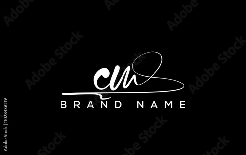 CM letter beauty handwriting vector logo.