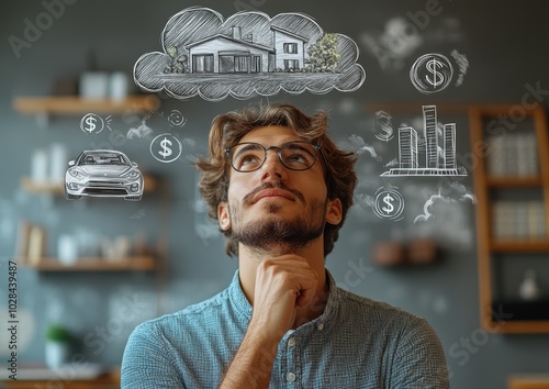 Man Dreaming of Financial Success