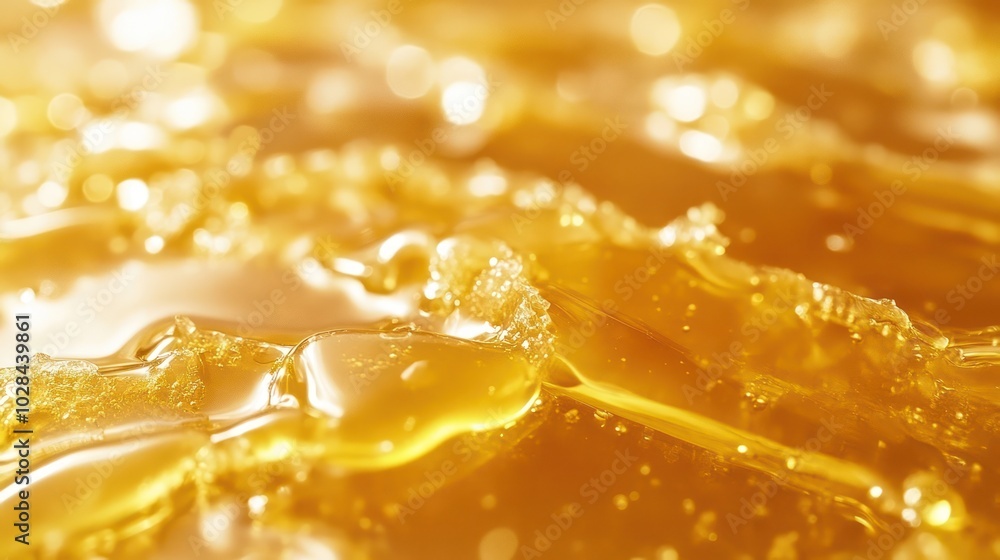 Close-up macro of golden honey with blurry background. Close-up macro of golden honey with blurry background.