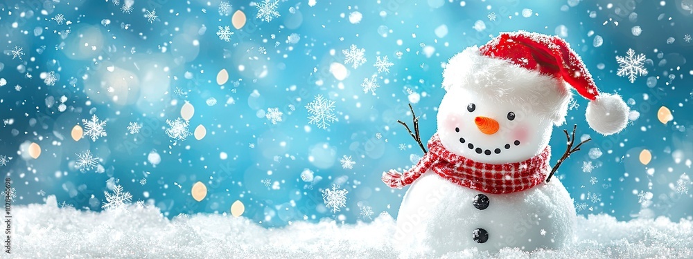 Snowman on christmas background. Generated by ai. Snowman on christmas background. Generated by ai.