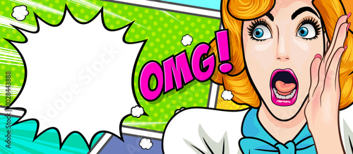 woman talking whispering gossip secret retro pop art comic vintage
