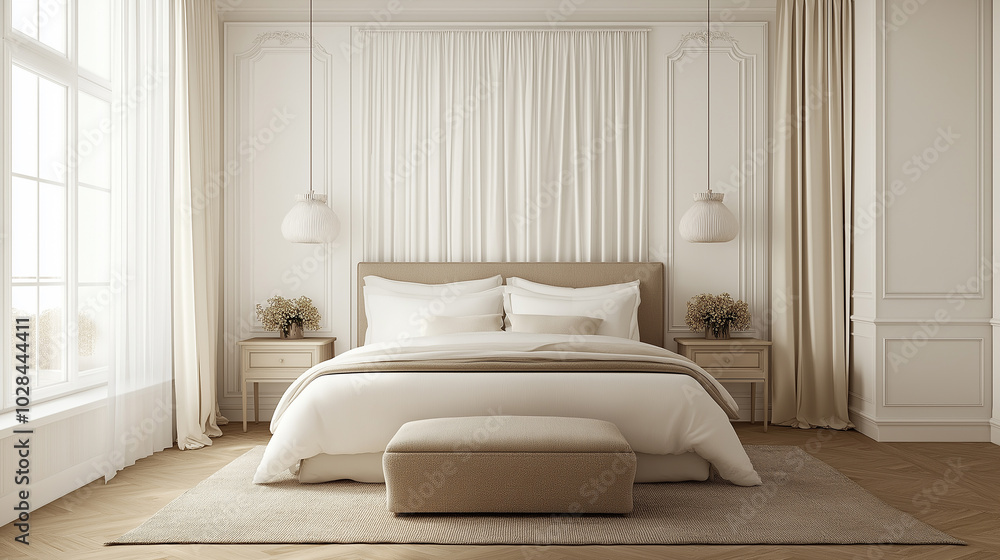 Bright Contemporary Bedroom with Sleek Interior Bright Contemporary Bedroom with Sleek Interior
