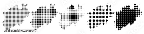 North Rhine-Westphalia Map halftone in different sizes