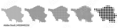 Saarland Map halftone in different sizes