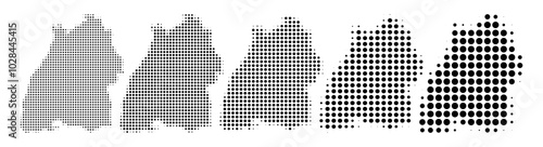 Baden-Württemberg Map halftone in different sizes