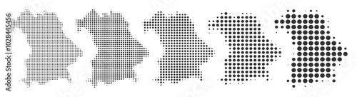 Bavaria Map halftone in different sizes