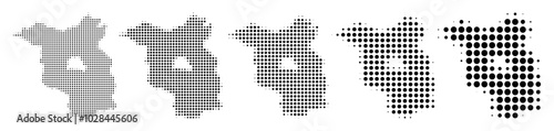 Brandenburg Map halftone in different sizes