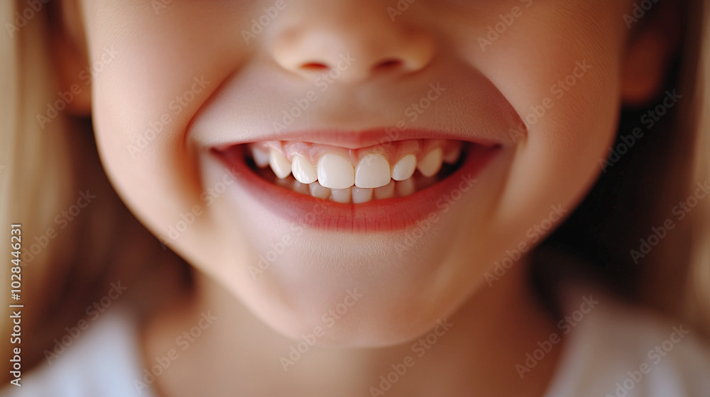 Obraz premium girl smile and showing teeth