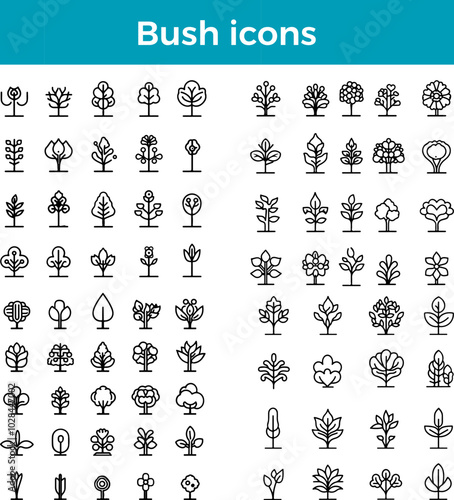 Bush icon nature shrub vector plant greenery garden foliage landscape outdoor environment symbol