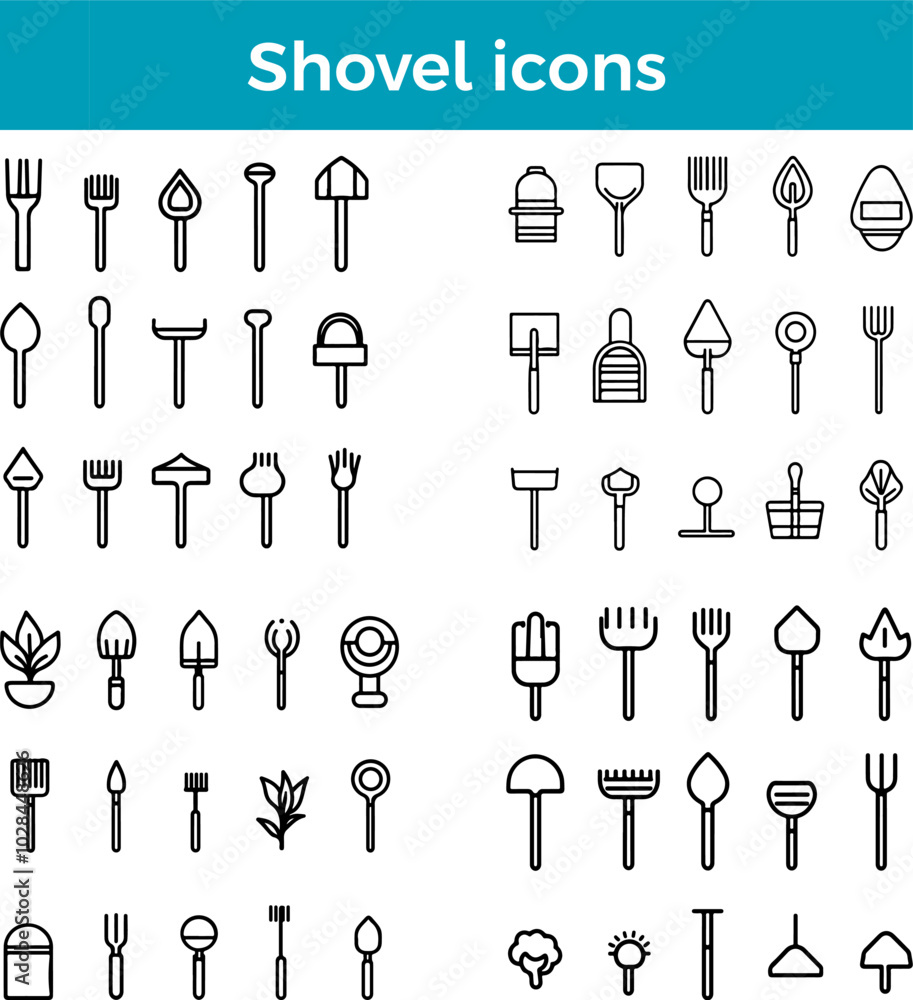 Shovel icon digging tool vector garden equipment spade outdoor soil excavation landscaping symbol Shovel icon digging tool vector garden equipment spade outdoor soil excavation landscaping symbol