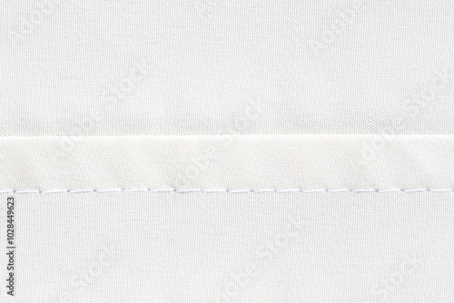 single needle stitching background on white thread and material