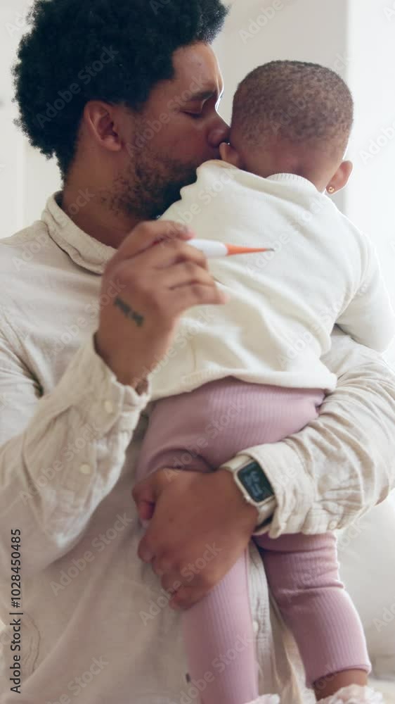 Father, stress and pregnancy test in home for results, parenthood and future child with unexpected news. African man, pregnant and kiss baby for support, frustrated or disappointed with positive exam Father, stress and pregnancy test in home for results, parenthood and future child with unexpected news. African man, pregnant and kiss baby for support, frustrated or disappointed with positive exam