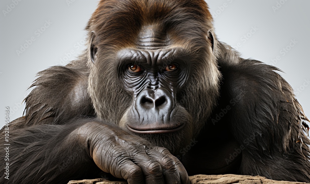 Monkey Perched on Rock Monkey Perched on Rock