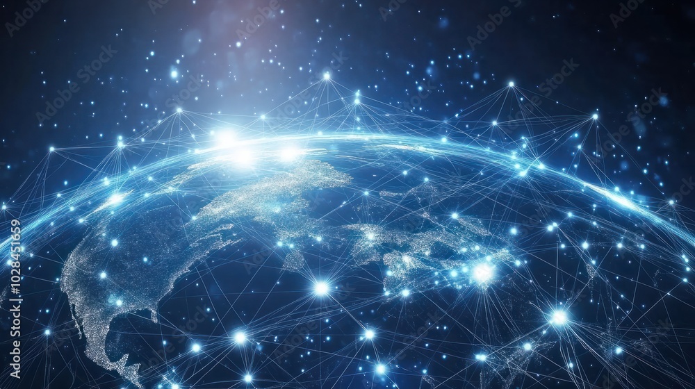Abstract of global network and communication background Abstract of global network and communication background