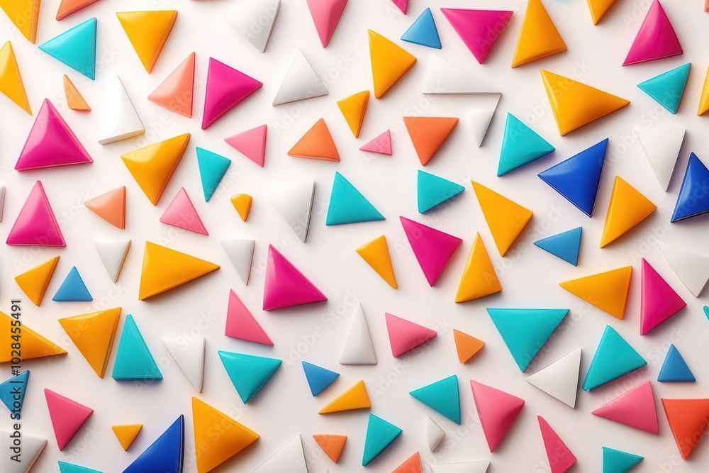 Colorful geometric shapes arranged on a white background. Colorful geometric shapes arranged on a white background.