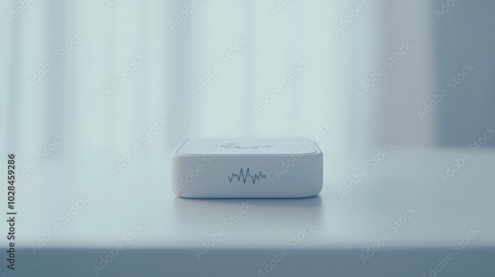 Smart Home Device with Glowing Heart Icon Smart Home Device with Glowing Heart Icon