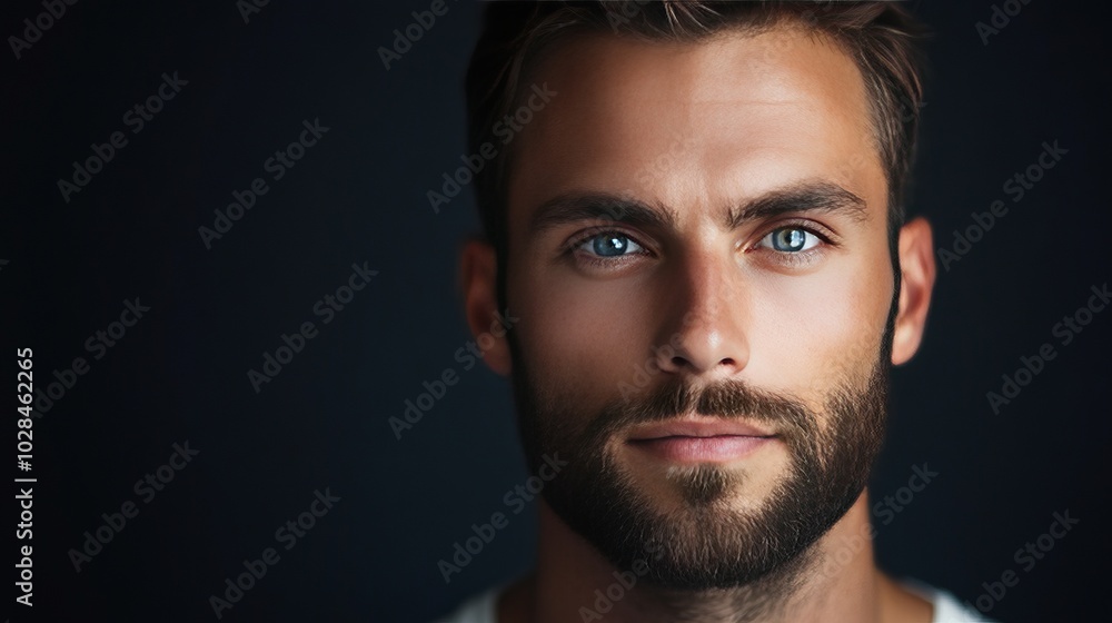 Portrait with obscured face on dark background. Portrait with obscured face on dark background.