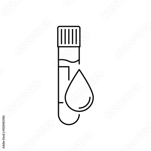 Blood sample line icon. linear style sign for mobile concept and web design. Blood test tube outline vector icon. Laboratory testing symbol, logo illustration. Vector graphics