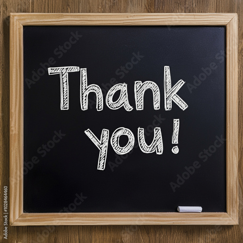 "Thank You" written on a ch...