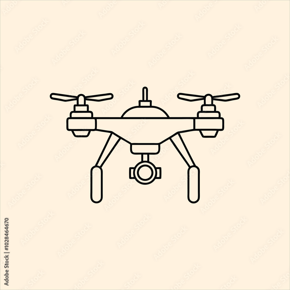 Drone vector file illustration for logo t-shirt or others Drone vector file illustration for logo t-shirt or others