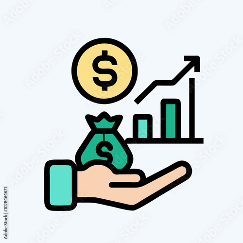 Investment icon vector art image.