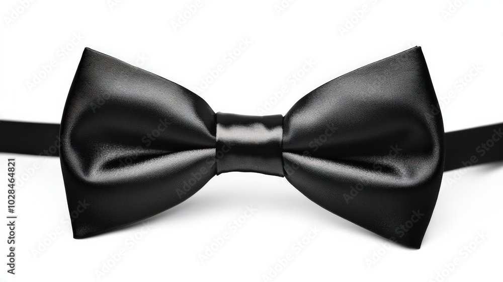 Bowtie Isolated. Classic Black Bowtie Attaching on White Background Bowtie Isolated. Classic Black Bowtie Attaching on White Background