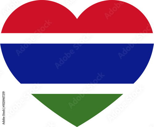 Free Download Heart Icon inside The Gambia Flag - GFXLoad