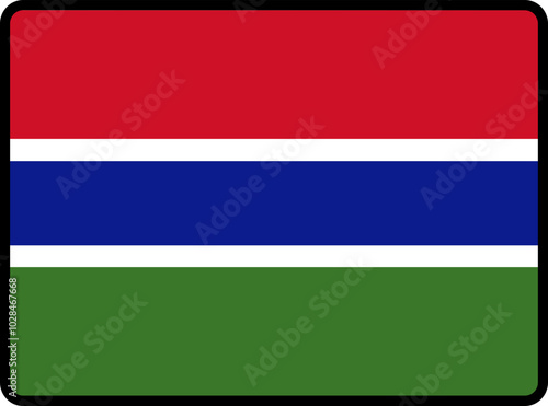 The Gambia Flag Smooth rectangle icon