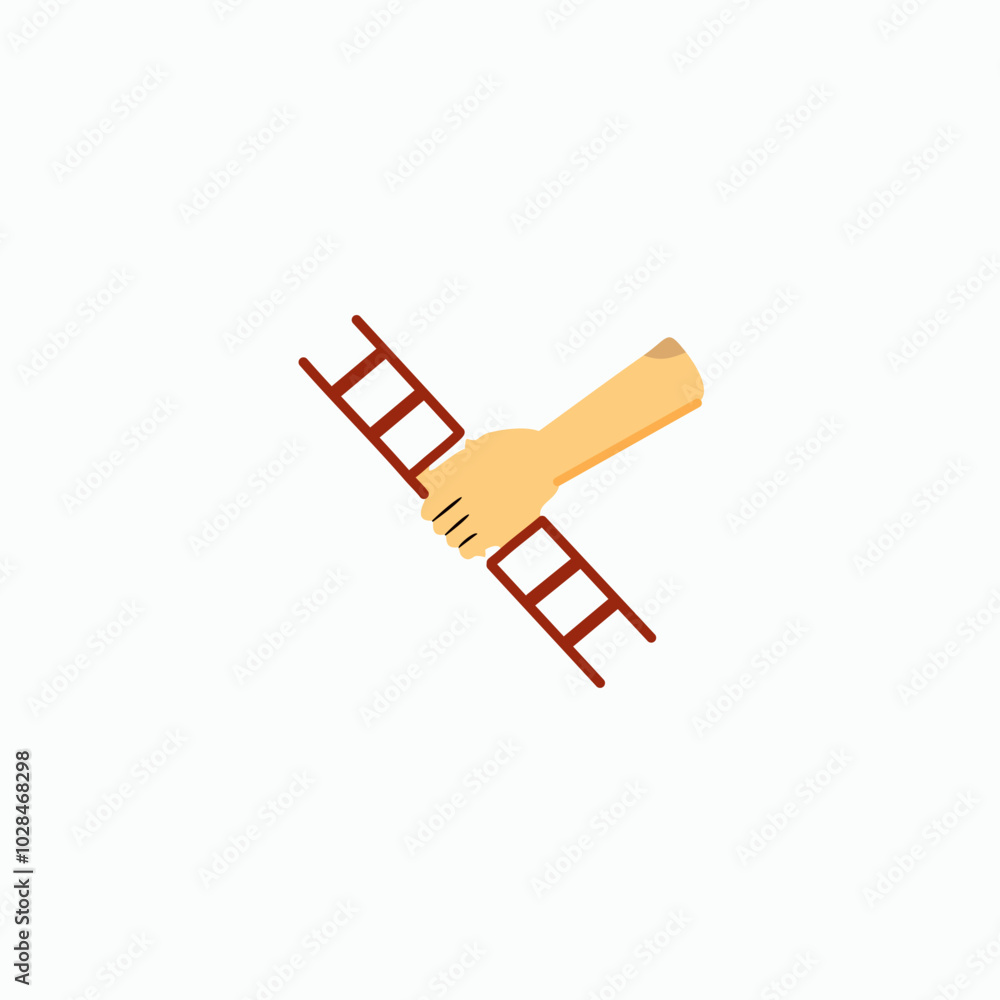 Hands with ladder icon vector illustration Hands with ladder icon vector illustration