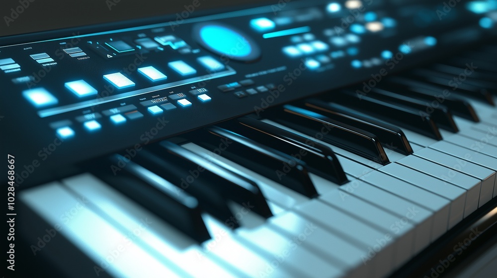 synthesizer with a futuristic design and a wide range of electronic sounds synthesizer with a futuristic design and a wide range of electronic sounds