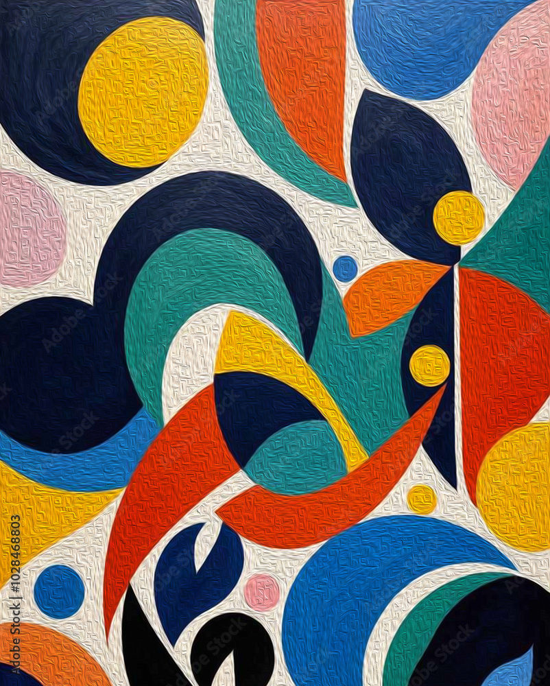 Naklejka premium Irregular shapes. Fashionable abstract background painted with oil paint.