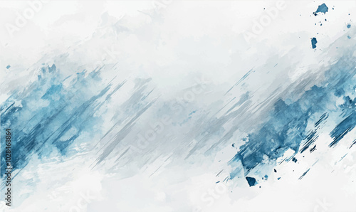 white background with light gray and blue strokes, creating the effect of weightless snowflakes falling to the ground	