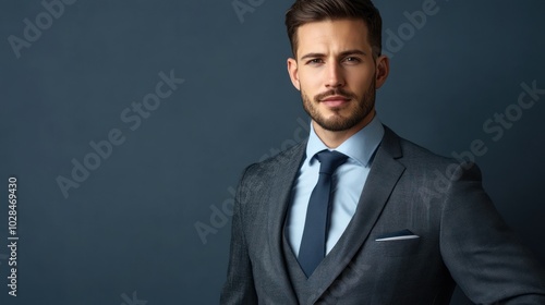 Portrait of a Confident Man in a Suit and Tie