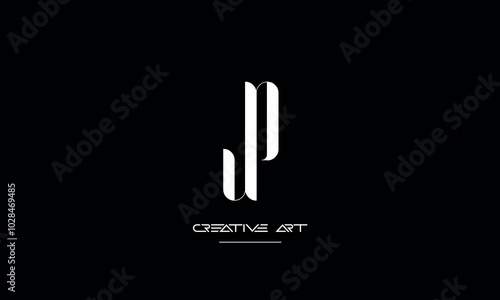 JP, PJ, J, P abstract letters logo monogram