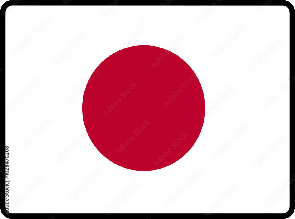 Japan Flag Smooth rectangle icon Japan Flag Smooth rectangle icon