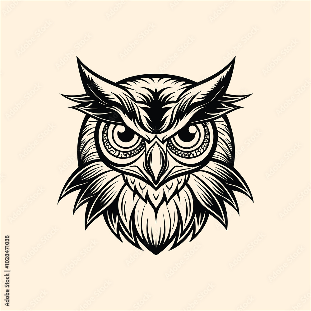 Irritable owl vector file illustration Irritable owl vector file illustration