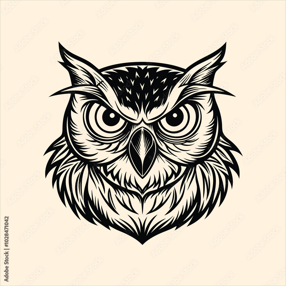 Fototapeta premium Irritable owl vector file illustration