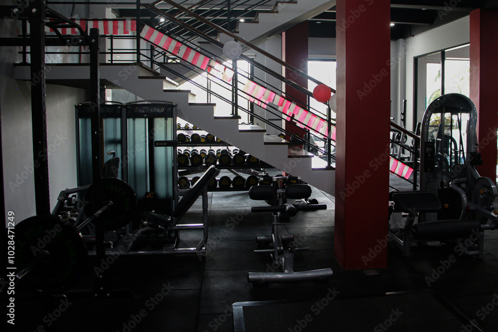 Modern Elegant Gym Workout and Fitness with Modern Equipment Modern Elegant Gym Workout and Fitness with Modern Equipment