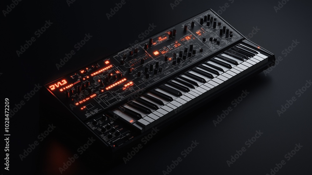 synthesizer with a futuristic design and a wide range of electronic sounds synthesizer with a futuristic design and a wide range of electronic sounds