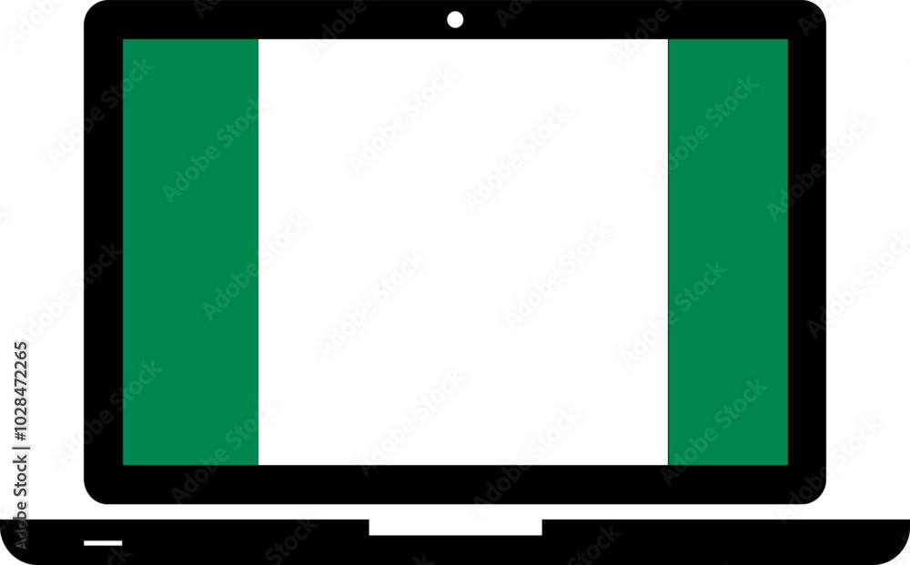 Nigeria Flag in Laptop Nigeria Flag in Laptop