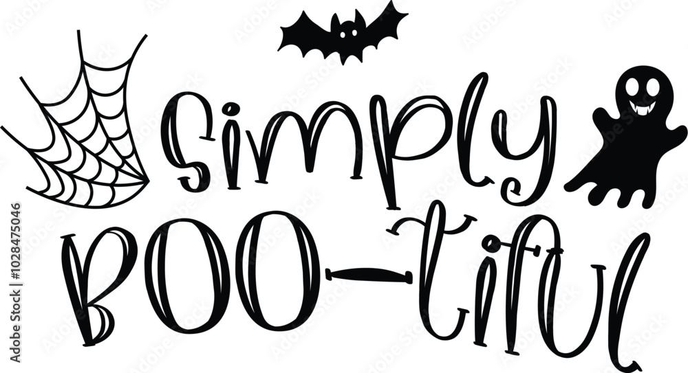 Obraz premium Simply Bootiful, Halloween Quote and Witch-Themed Designs, Spooky and Witchy Halloween Quotes