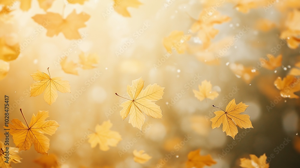 background featuring a pattern of fall leave, light orange and yellow colors background featuring a pattern of fall leave, light orange and yellow colors