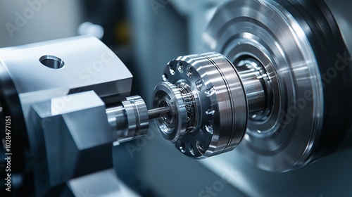 close-up of a machine part being inspected for quality control