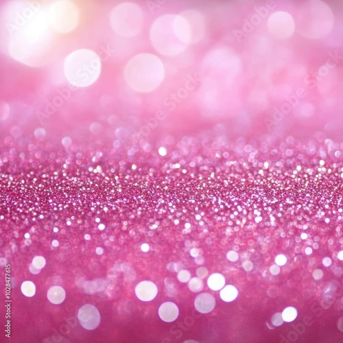 Pink Glitter Sparkles, Glittery Bokeh Background, Shiny Glitter Effect, Pink Shimmer Texture, Sparkling Pink Glitter Lights