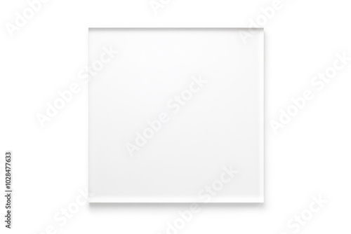 Frosted acrylic block isolated on white background, Top view