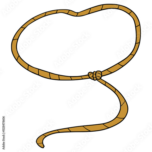 lasso rope illustration hand drawn isolated vector