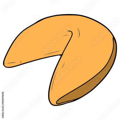 fortune cookie illustration hand drawn isolated vector